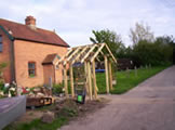 Lychgate being built in Clabourne